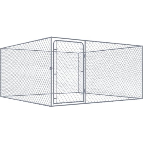 vidaXL-Hondenkennel-voor-buiten-2x2x1-m-gegalvaniseerd-staal