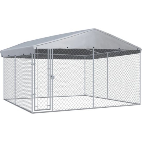 vidaXL-Hondenkennel-voor-buiten-met-dak-382x382x225-cm