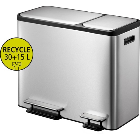 EKO EcoCasa recycling Pedaalemmer 30+15L - Mat RVS
