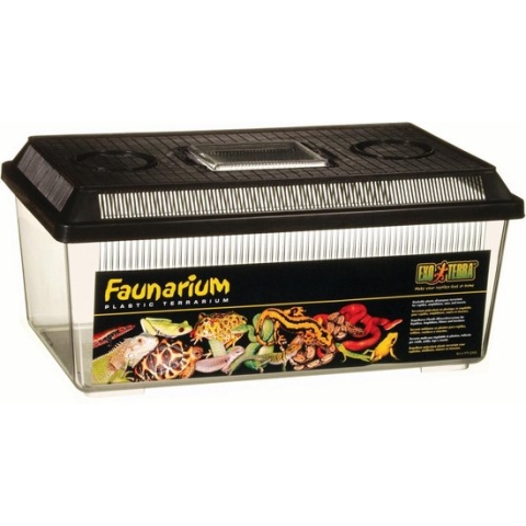 Exo Terra Terrarium Faunarium Laag - M - Zwart - 36 x 21 x 16 cm