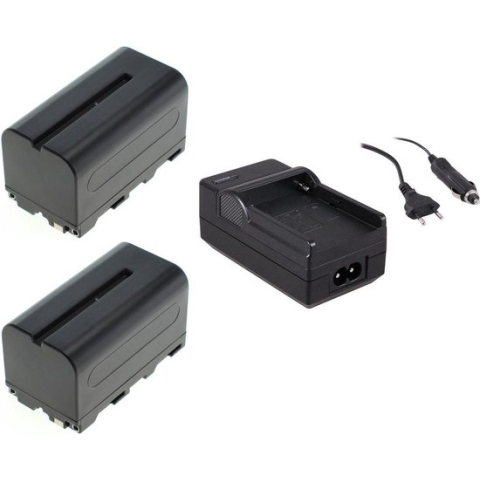 Huismerk Voordeelset 2 x accu NP-F750 + lader voor o.a. Ledgo Nanguang LuxPad43