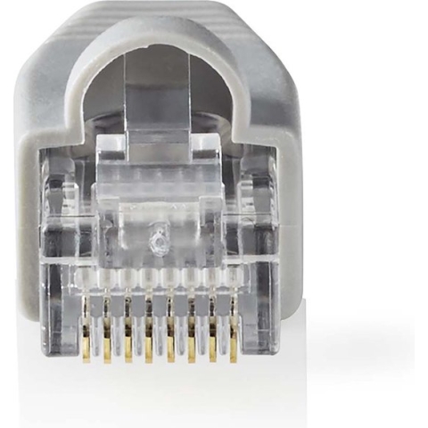 RJ45-Connector - Male - Solid UTP CAT6 - Recht - Verguld - 10 Stuks - PVC - Grijs - Doos