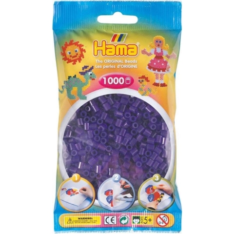 Hama Strijkkralen 1000 Stuks Paars Doorzichtig