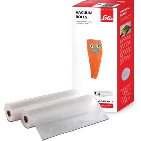 Solis Vacuumrollen 30 x 600 cm - Geschikt voor Diepvries, Magnetron en Sous Vide Koken - BPA-Vrij - Drielaags Vacuum Rollen - Vacuumfolie Rollen - 2 Stuks