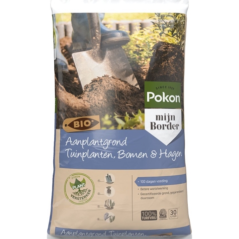 Pokon Bio Aanplantgrond voor Tuinplanten, Bomen & Hagen - 30l - 100 dagen voeding