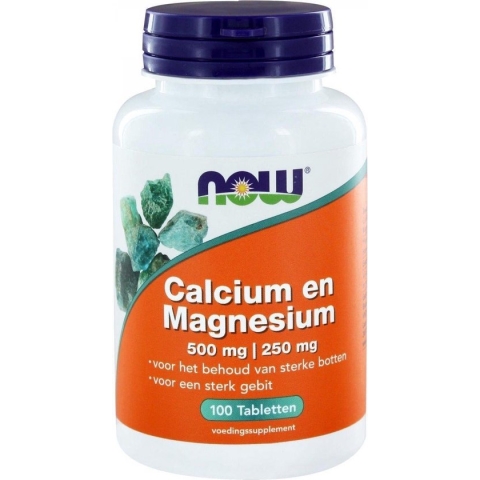 Now Foods - Calcium & Magnesium - 500 mg Calcium / 250 mg Magnesium per Tablet - 100 Tabletten