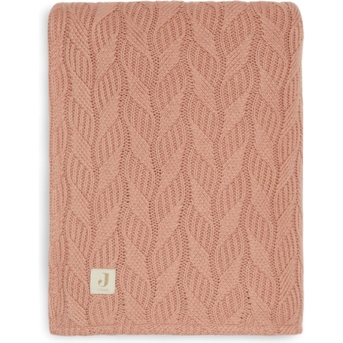 Jollein Baby Deken Ledikant 100x150cm Spring Knit - Rosewood/Coral Fleece