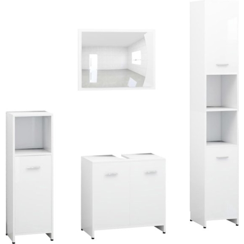 vidaXL-4-delige-Badkamermeubelset-bewerkt-hout-wit