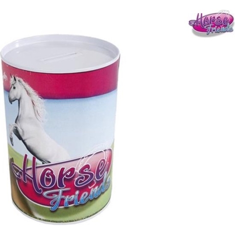 Horse Friends Spaarpot Meisjes 8,5 X 11,5 Cm Staal Roze/blauw