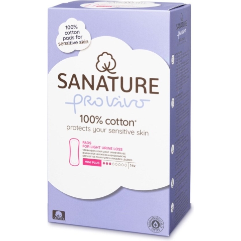 Sanature - Incontinentieverband Mini Plus Pro Vivo - 100% Katoen - 14 stuks