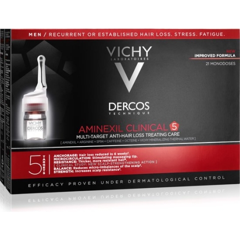 Vichy Dercos Technique Aminexil Clinical 5 Men - Kuur tegen haaruitval 21 ampullen x 2ml