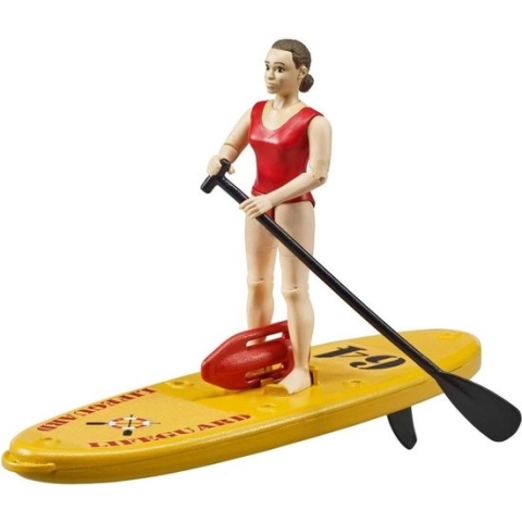 Bruder bworld lifeguard met stand up paddle board (62785)