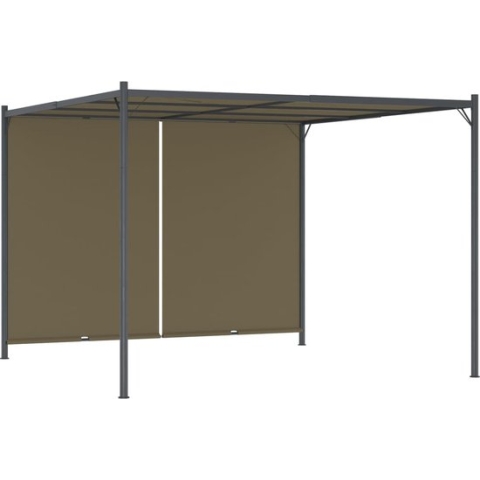vidaXL-Pergola-met-uittrekbaar-dak-180-g/m²-3x3-m-taupe