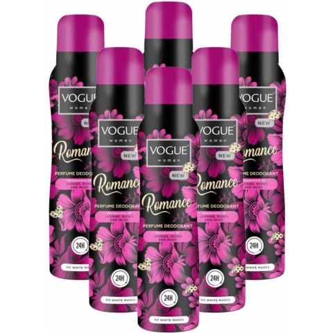 Vogue Romance Parfum Deodorant - Voordeelverpakking 6 x 150 ml