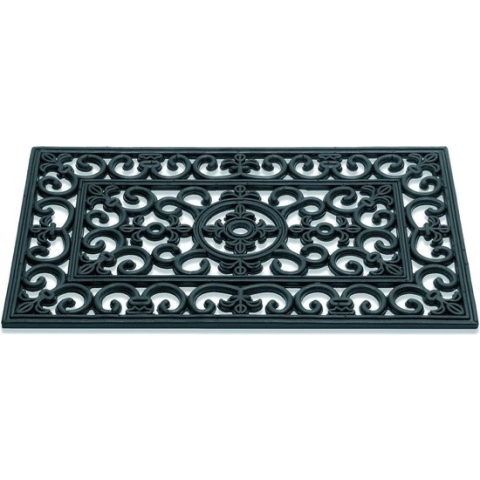 Hamat Antiek French Lily rubbermat zwart 75 x 45 cm