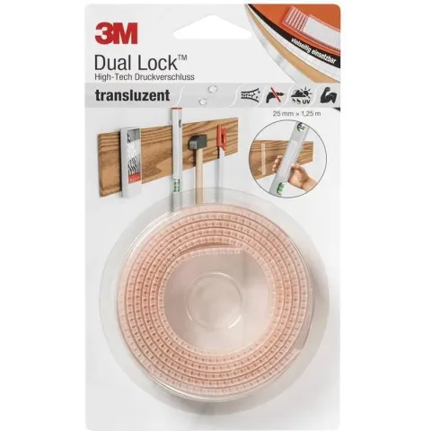 3M Klittenband Om vast te plakken (l x b) 1.25 m x 25 mm Transparant 1 stuk(s)