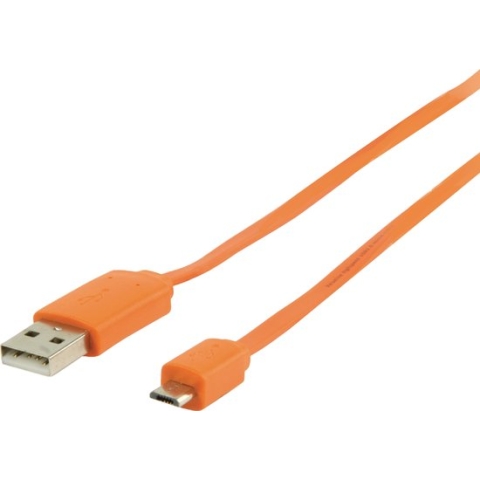 Valueline - USB 2.0 A naar Micro B Kabel - Oranje - 1 meter