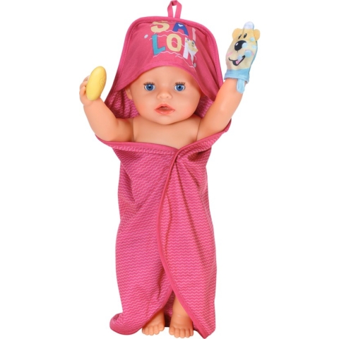 BABY born Bad Handdoek met capuchon-set - Poppenverzorgingsproduct