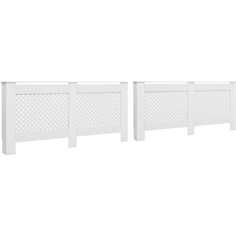 vidaXL Radiatorombouwen 2 st 152x19x81.5 cm MDF wit