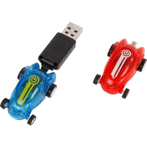 Toys Amsterdam Raceauto's 6 Cm Usb Blauw/rood 3-delig