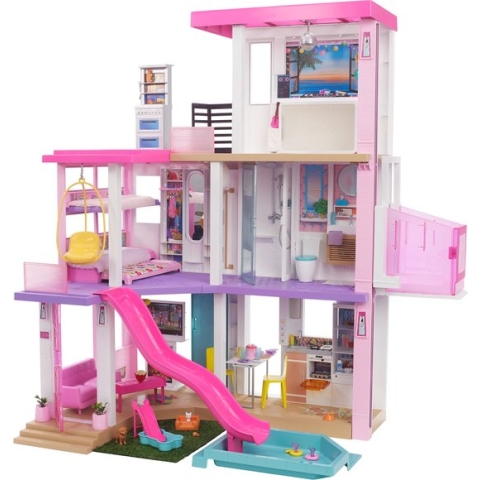 Barbie Droomhuis - Barbie huis - 3 verdiepingen met licht en geluid - 109 x 104 cm - Barbie Dreamhouse