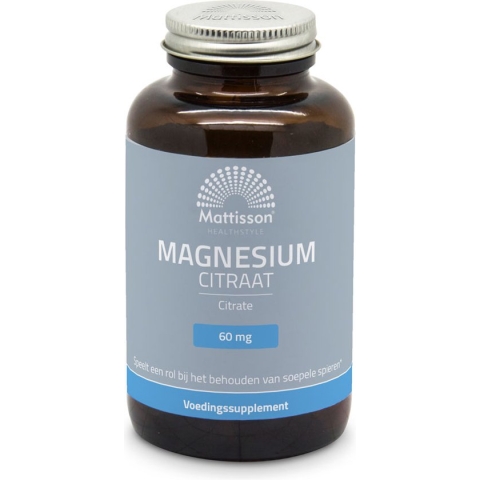 Mattisson Magnesium Citraat 400 mg - Vegan Voedingssupplement - 180 Capsules