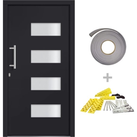 vidaXL-Voordeur-100x210-cm-aluminium-en-PVC-antraciet