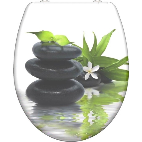 SCHÜTTE WC-Bril 82367 JASMIN - Duroplast - Soft Close - Afklikbaar - RVS-Scharnieren - Decor - 3-zijdige Print