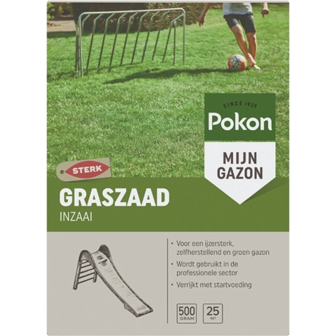 Pokon Graszaad Inzaai - 500gr - Gazonzaad - Geschikt voor 25m² - IJzersterk groen en zelfherstellend gras