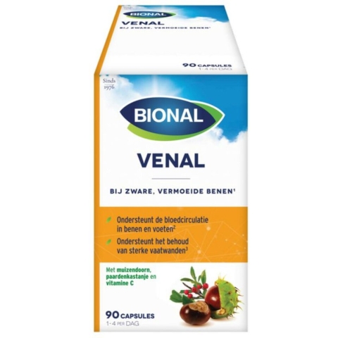 Bional Venal - Supplement - Bij vermoeide benen - Voedingssupplement met vitamine C - 90 capsules