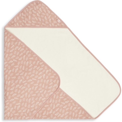 Jollein - Badcape Meadow - Roze - 100% Badstof Katoen - Baby Handdoek met Badcape, Omslagdoek, Badponcho - 75x75 cm