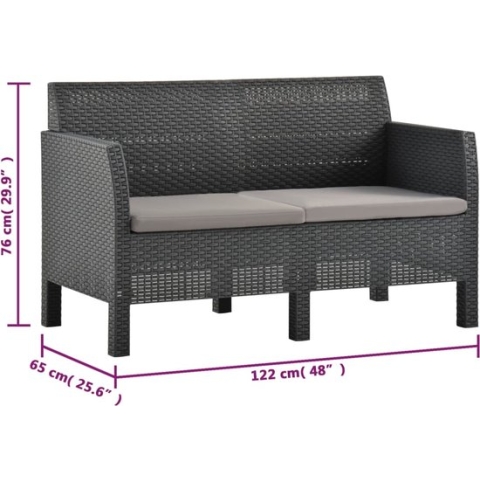 vidaXL-2-delige-Loungeset-met-kussens-PP-rattan-antracietkleurig
