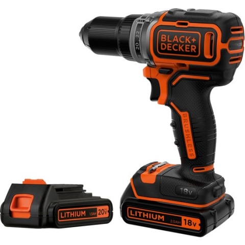 BLACK+DECKER BL186K1B2-QW Brushless schroef-/boormachine - 18V - incl. 2 accu's, lader en koffer