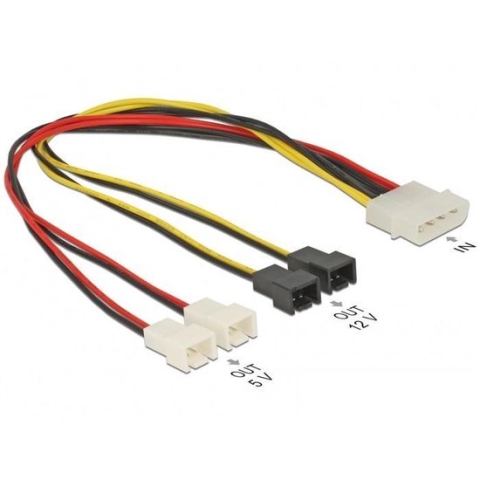 DeLOCK 83343 Intern 0.3m Molex (4-pin) Multi kleuren electriciteitssnoer