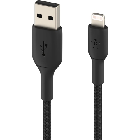 Belkin Braided iPhone Lightning naar USB kabel - 2m - Zwart
