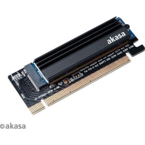 Akasa M.2 SSD naar PCIe adapter card met Heatsink cooler