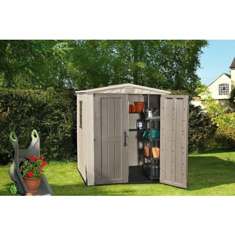 Keter Factor 6x6 Tuinhuis - 178x195,5x208cm– Taupe/Beige