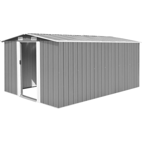 vidaXL-Tuinschuur-257x392x181-cm-metaal-grijs