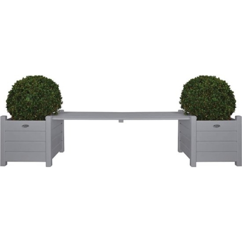 Plantenbakken met bank grijs