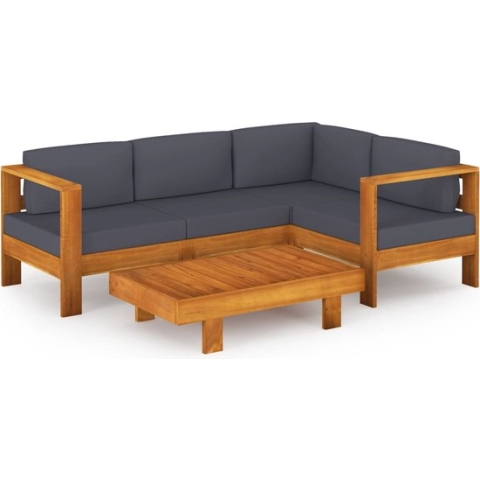 vidaXL-5-delige-Loungeset-met-donkergrijze-kussens-acaciahout