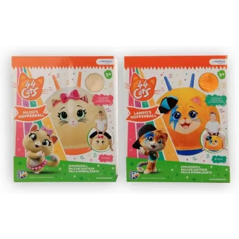 44 Cats Skippybal Ø45cm met pluche cover (1 stuk) assorti