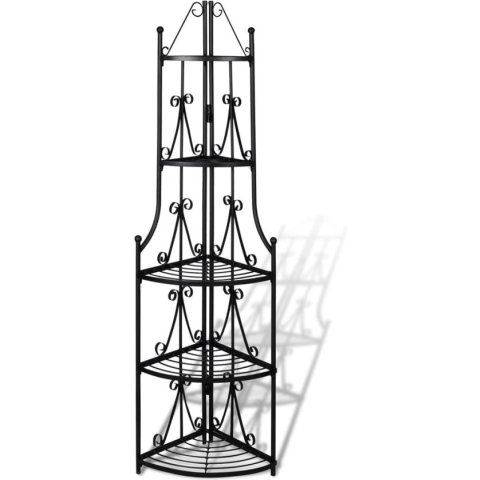 vidaXL-Hoekig-Plantenrek-Romy-(zwart)