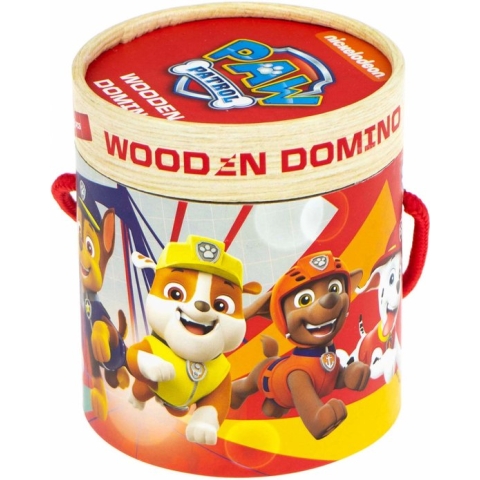 Paw Patrol Houten domino spel in koker .