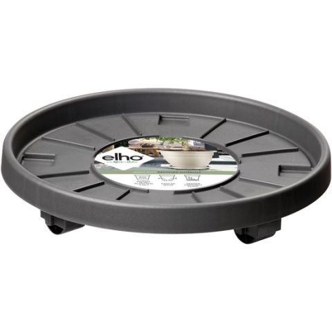 Elho Universele Planttaxi 30 - Schotel voor Binnen & Buiten Accessoires - Ø 28.5 x H 6.5 cm - Antraciet