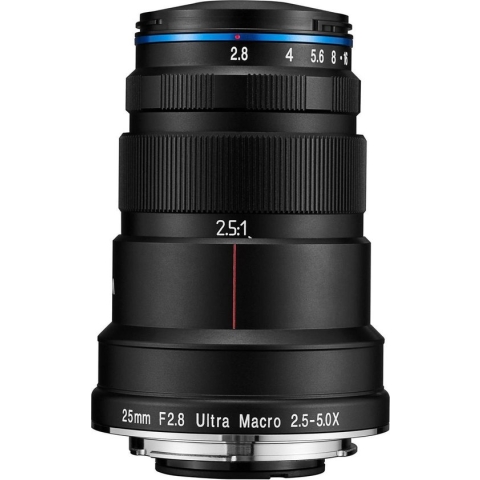 Laowa 25mm f/2.8 2.5-5X Ultra Macro MILC/SLR Macrolens Zwart