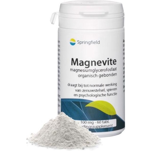 Springfield Voedingssupplementen Magnevite magnesium glycerofosfaat 100mg