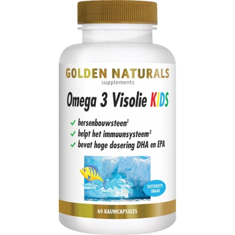 Golden Naturals Omega 3 Visolie KIDS (60 kauwcapsules)