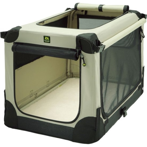 Maelson Reisbench 72cm Soft Kennel - Hondenbench van zacht materiaal - Opvouwbare kennel met stevig stalen binnenframe Beige