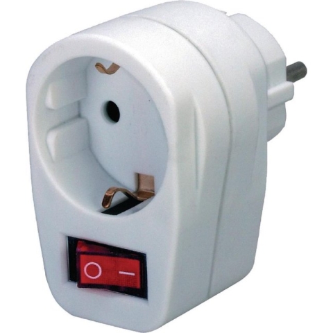 Adapterstelker geaarde 1+ schakelaar