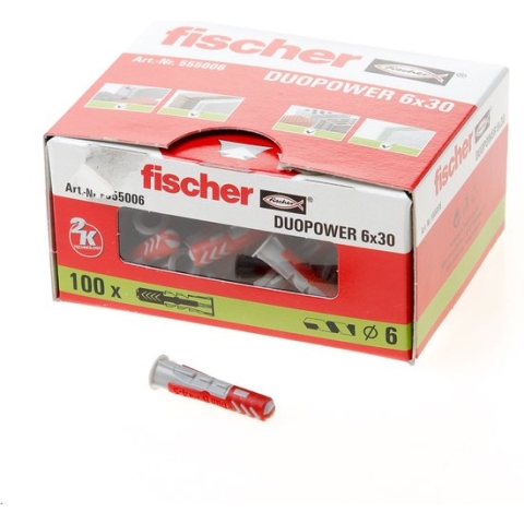 Fischer plug Duopower 6x30mm (Prijs per 100 stuks)
